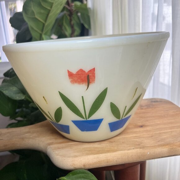 Fire King Other - AS-IS Vintage Fire King Blue Flower Bowl - Worn